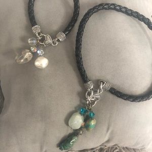 Judith Jack Sterling 925 Crystal Stone Leather